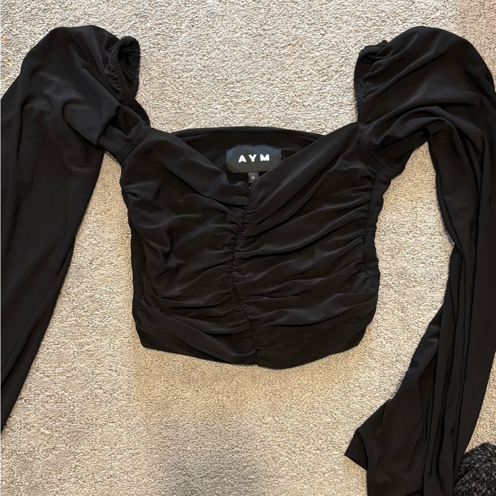 VM Black Ruched Women's Top